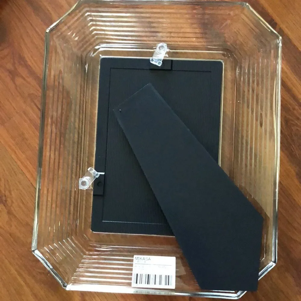 New in box MIKASA Glass beveled Picture frame. Great for weddings.